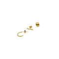 Set de trois boucles d'oreilles en acier inoxydable doré !